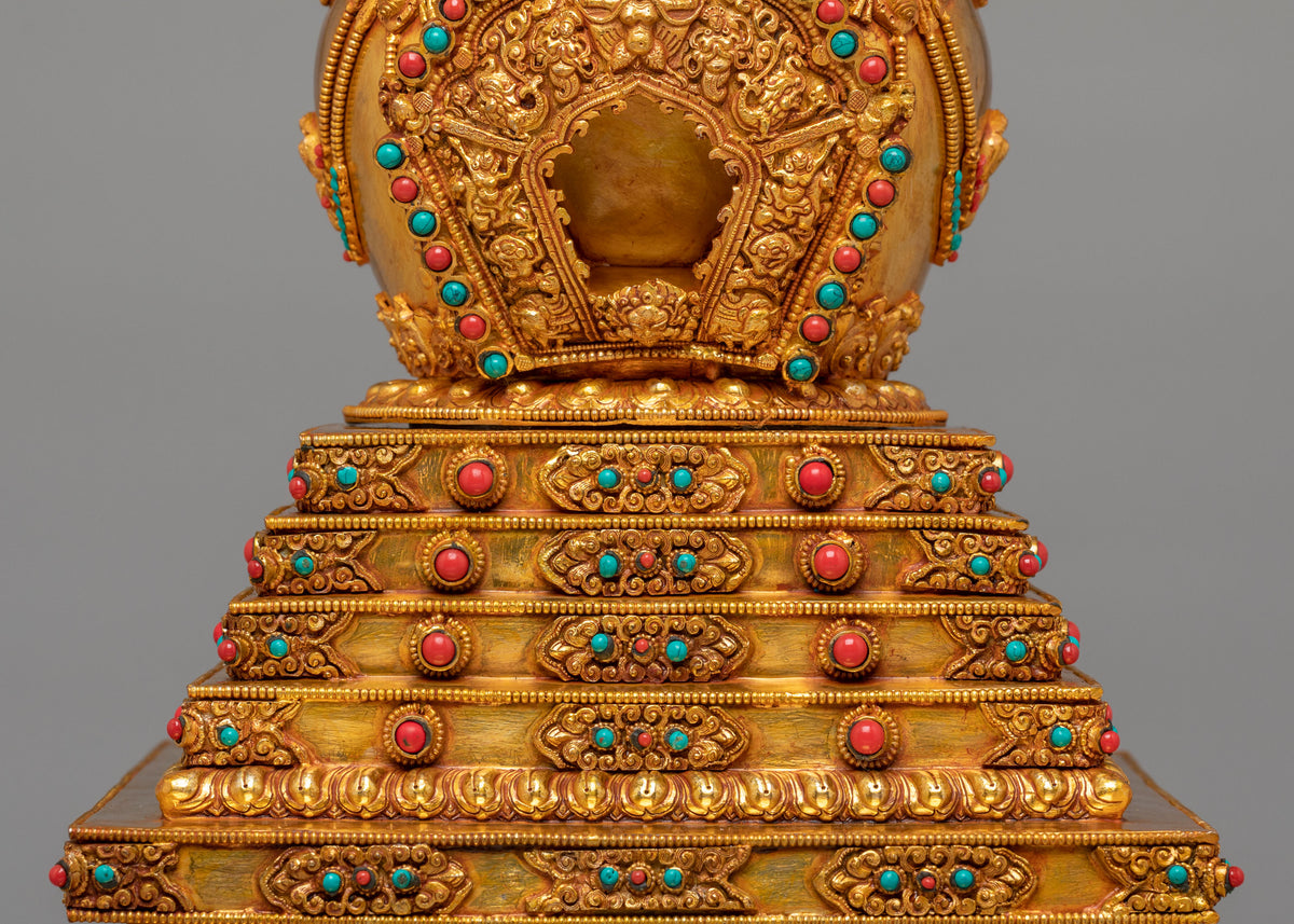 Traditional Buddhist Enlightenment Stupa | Handmade Sacred Buddhist Artwork
