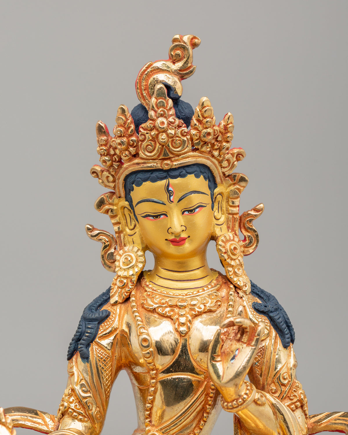 Himalayan Dukar Altar Sculpture | Tibetan Protector Deity Figurine
