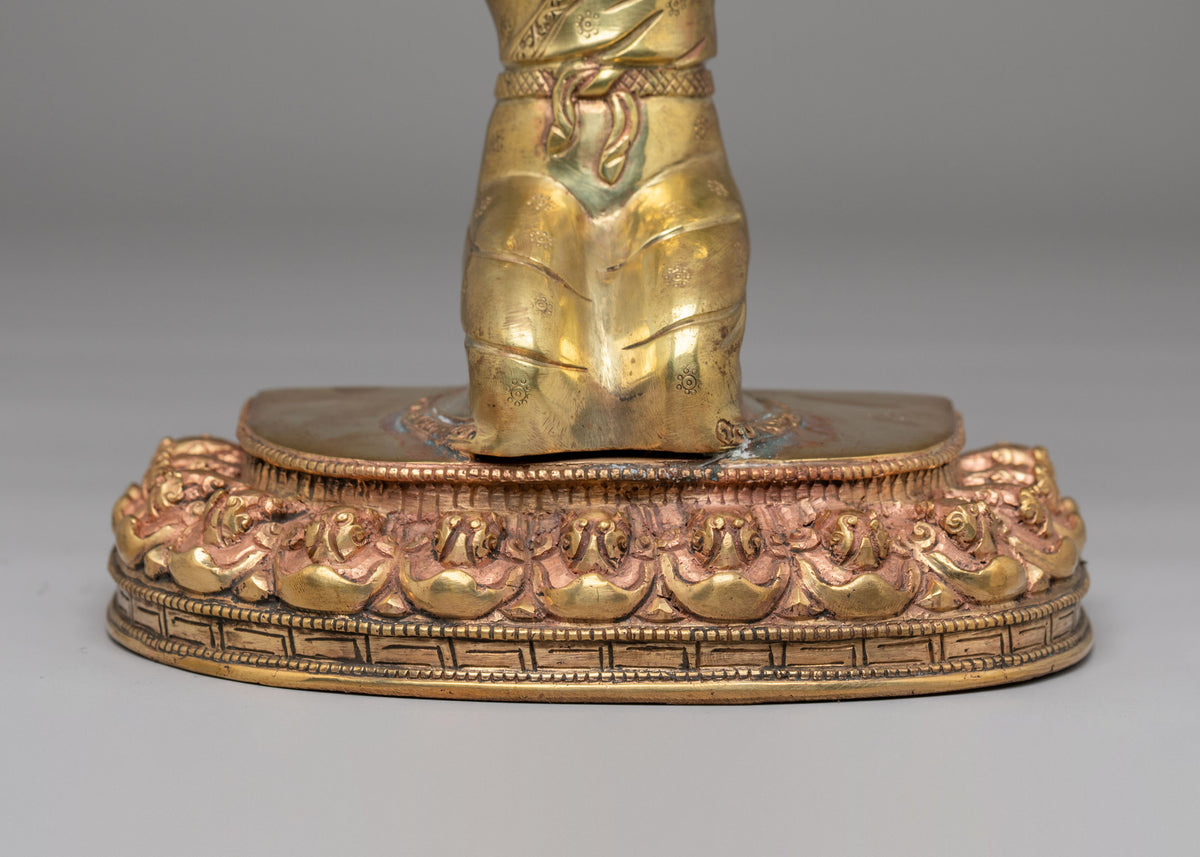 Tibetan Butter Lamp For Buddhist Shrine | Brass Lamp with Copper Holder