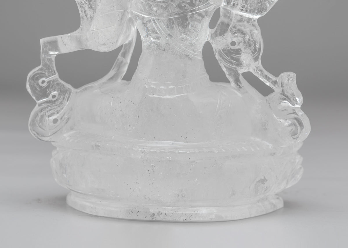 Crystal Manjushri Sculpture | Himalayan Crystal Buddhist Artwork
