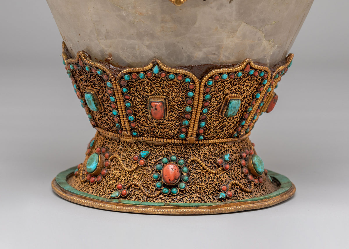 Tibetan Buddhist Long Life Ritual Vase | Spiritual Decor for Meditation