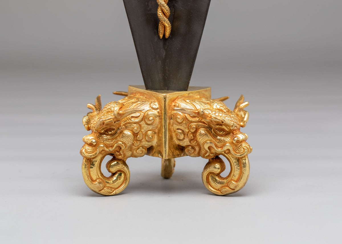 Handcrafted Altar Ritual Phurba | Gold Plated Tibetan Buddhist Ceremonial Dagger