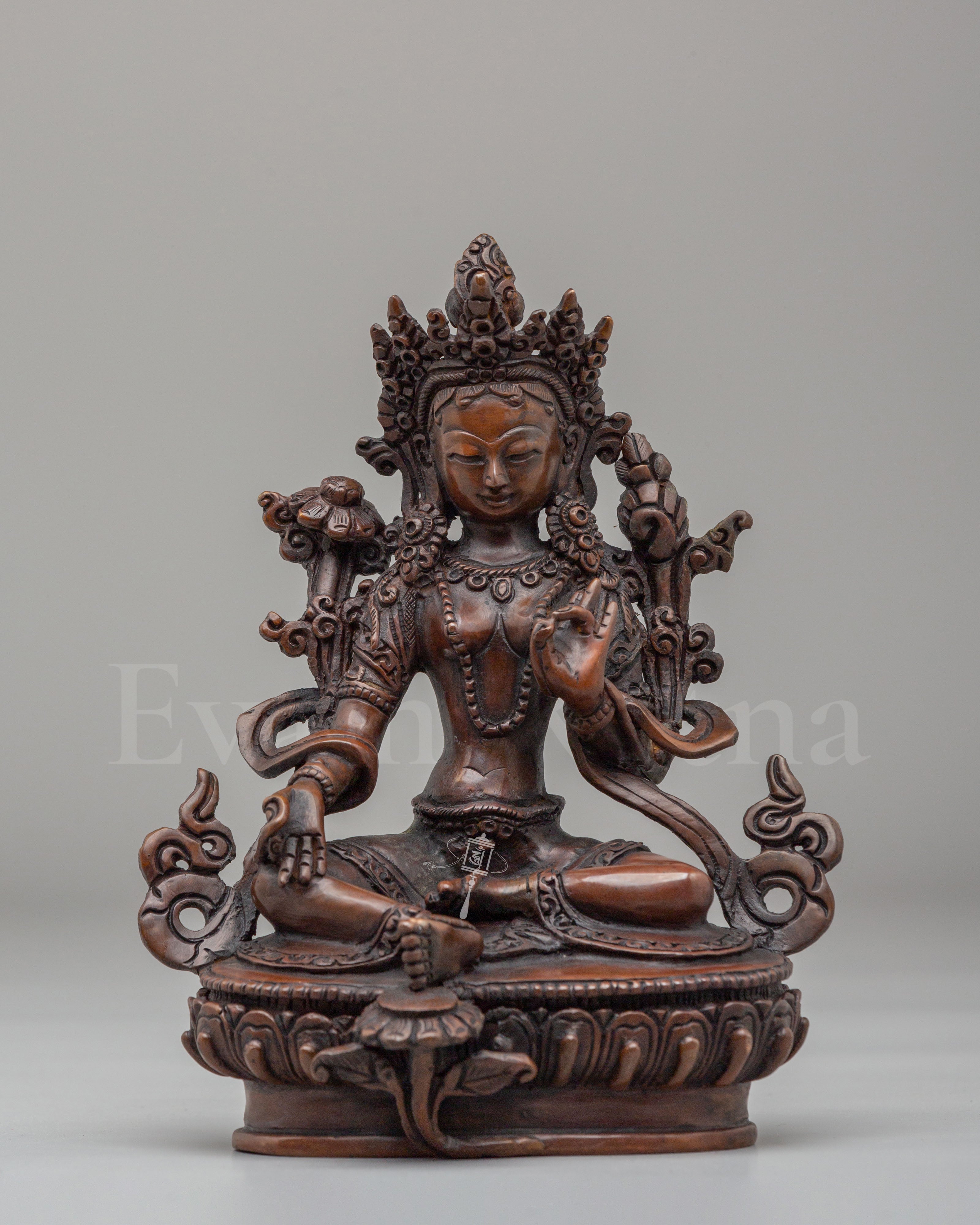 Traditional Buddhist Green Tara Statue 