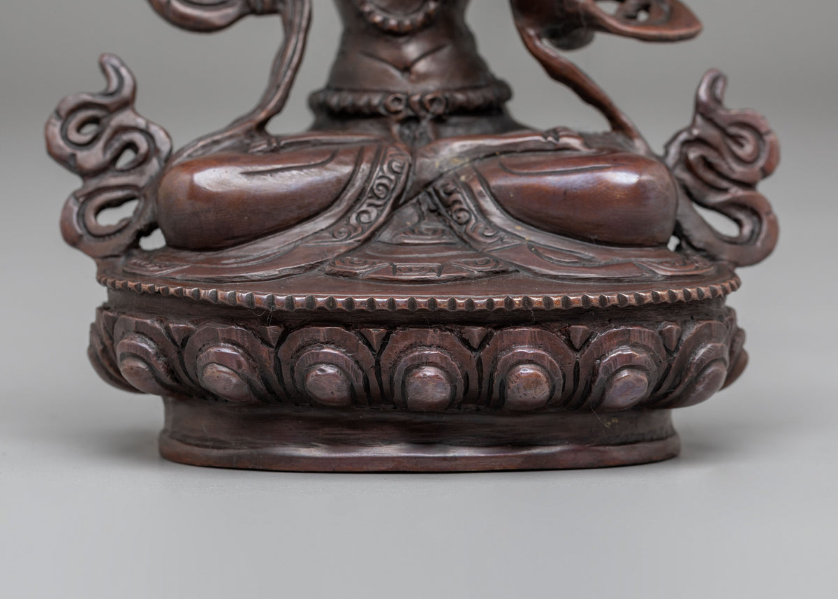 Traditional Tibetan Manjushri Sculpture | Spiritual Altar Decor