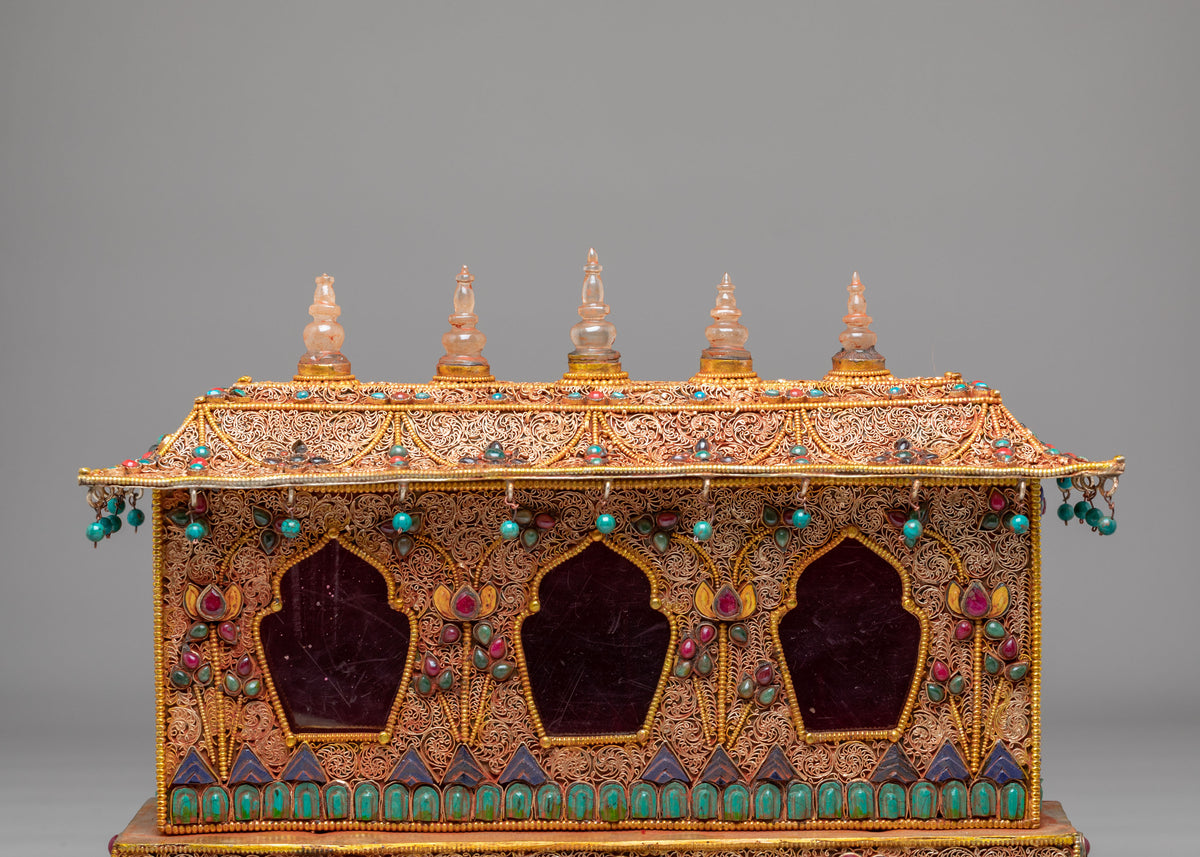 Tibetan Buddhist Spiritual Altar Box | Hand carved Meditation Box