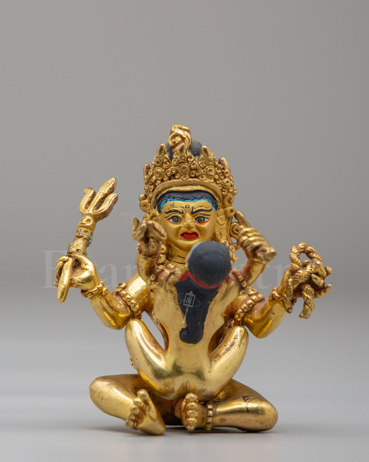 Buddhist Mahakala With Consort Statue