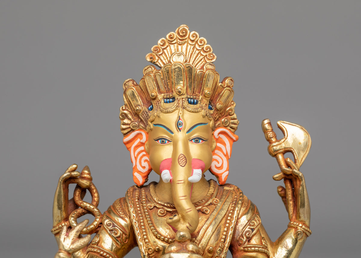 Handcrafted Ganesh Altar Statue | Hindu Deity Figurine for Spiritual Home Decor