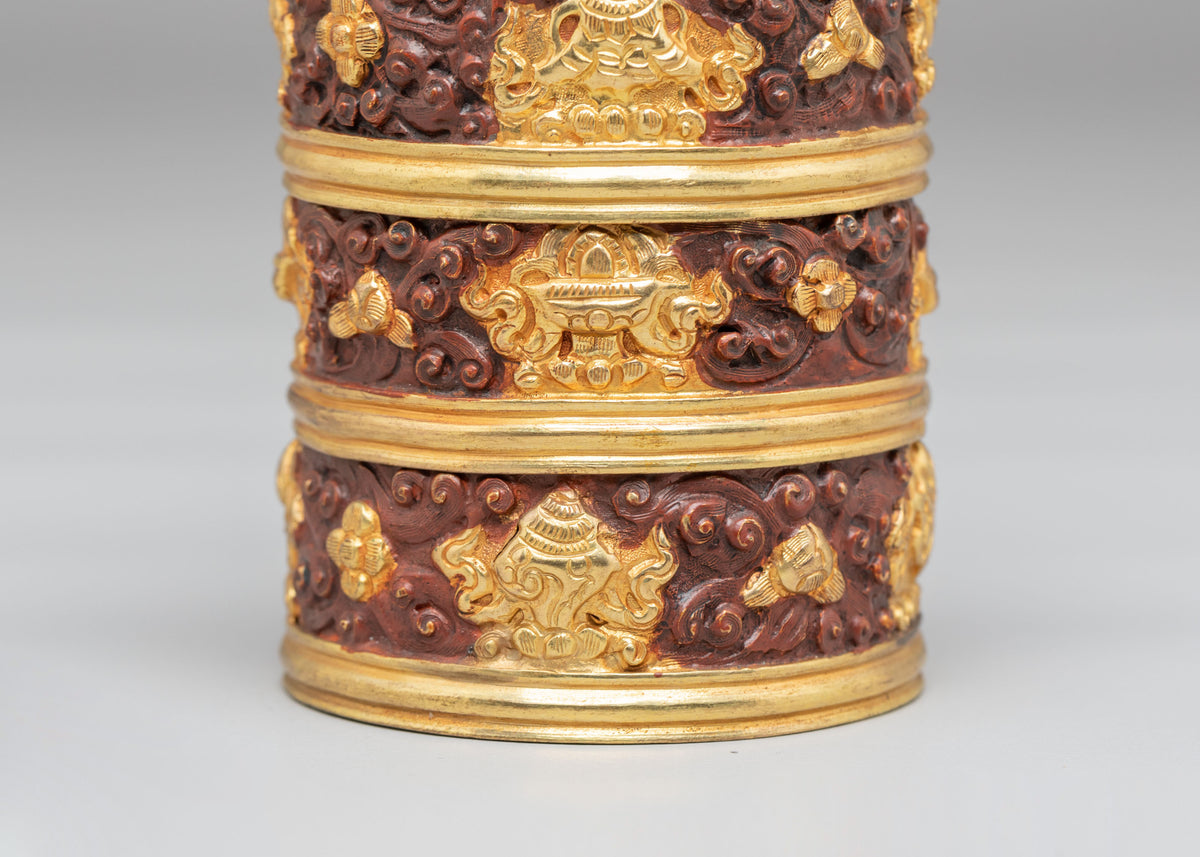 Buddhist Offering Dhupur Rice Pot | Handcrafted Buddhist Carved Vessel
