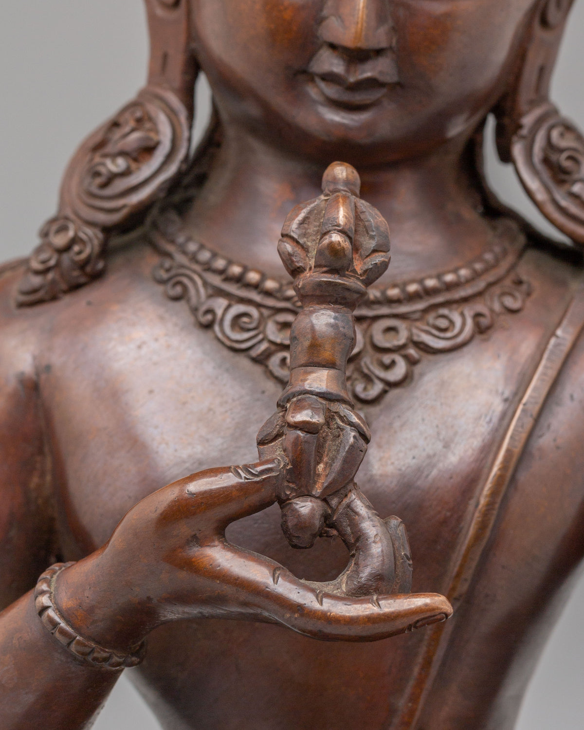 Vajrasattva Home Shrine Statue | Oxidized Copper Buddhist Art