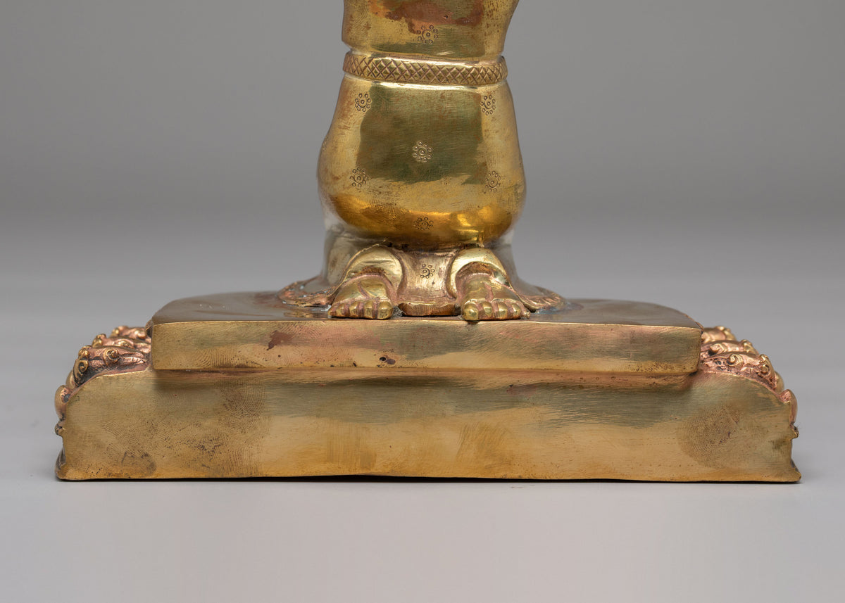 Tibetan Butter Lamp For Buddhist Shrine | Brass Lamp with Copper Holder