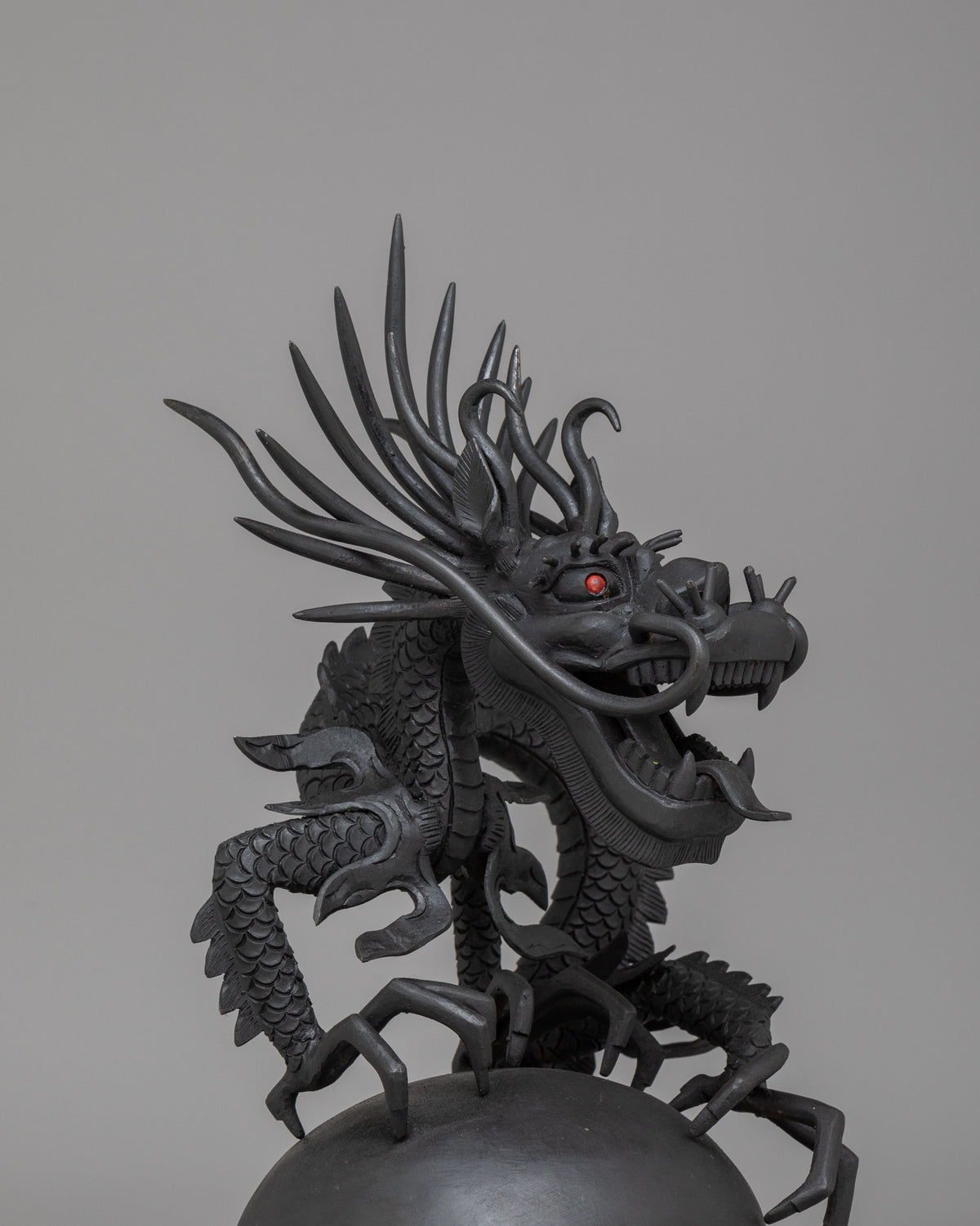 Handcrafted Dragon Sculpture Set | Tibetan Guardian Deity Figurines