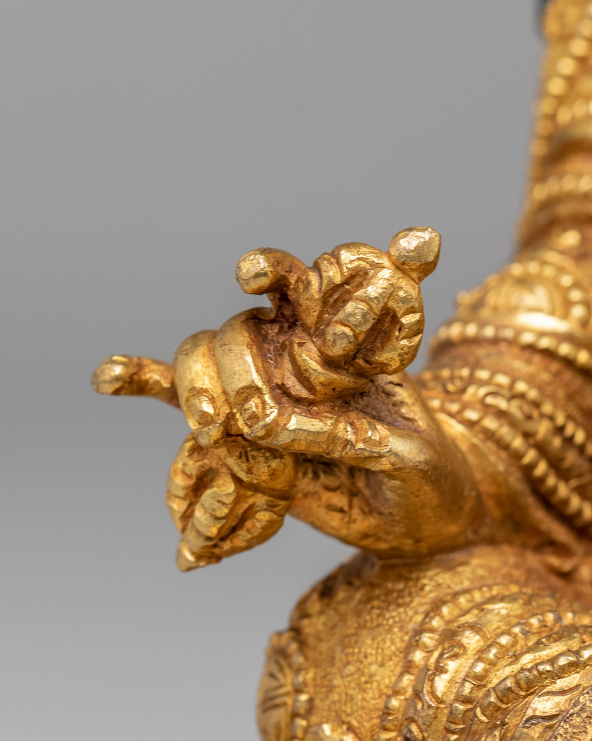 Himalayan Guru Rinpoche Buddhist Statue | Traditional Gold Plated Sculpture
