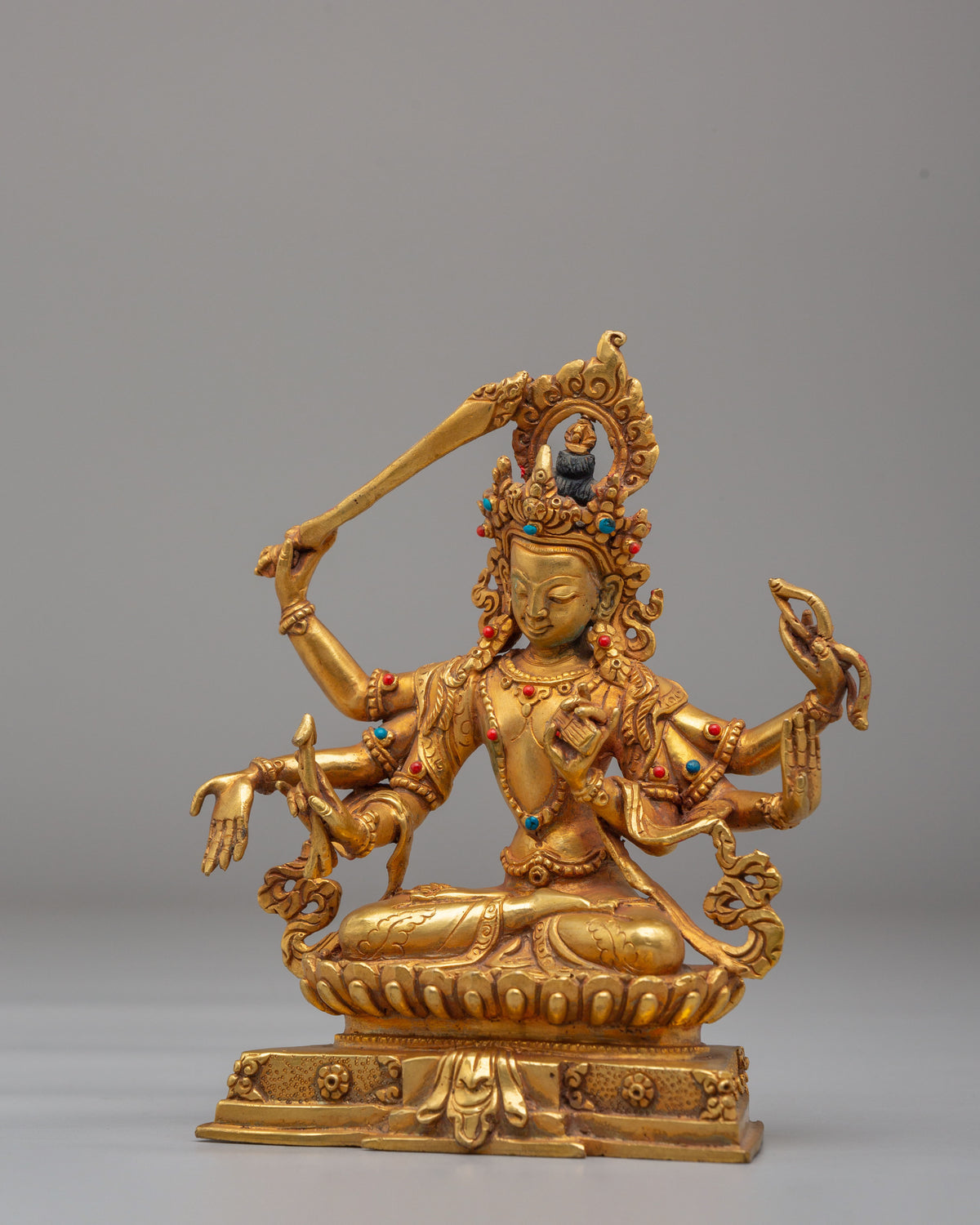 Buddhist Shrine Maha Manjushri Statue | Maha Manjushri Bodhisattva Sculpture