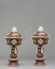 Handcrafted Buddhist Butter Lamp Set 
