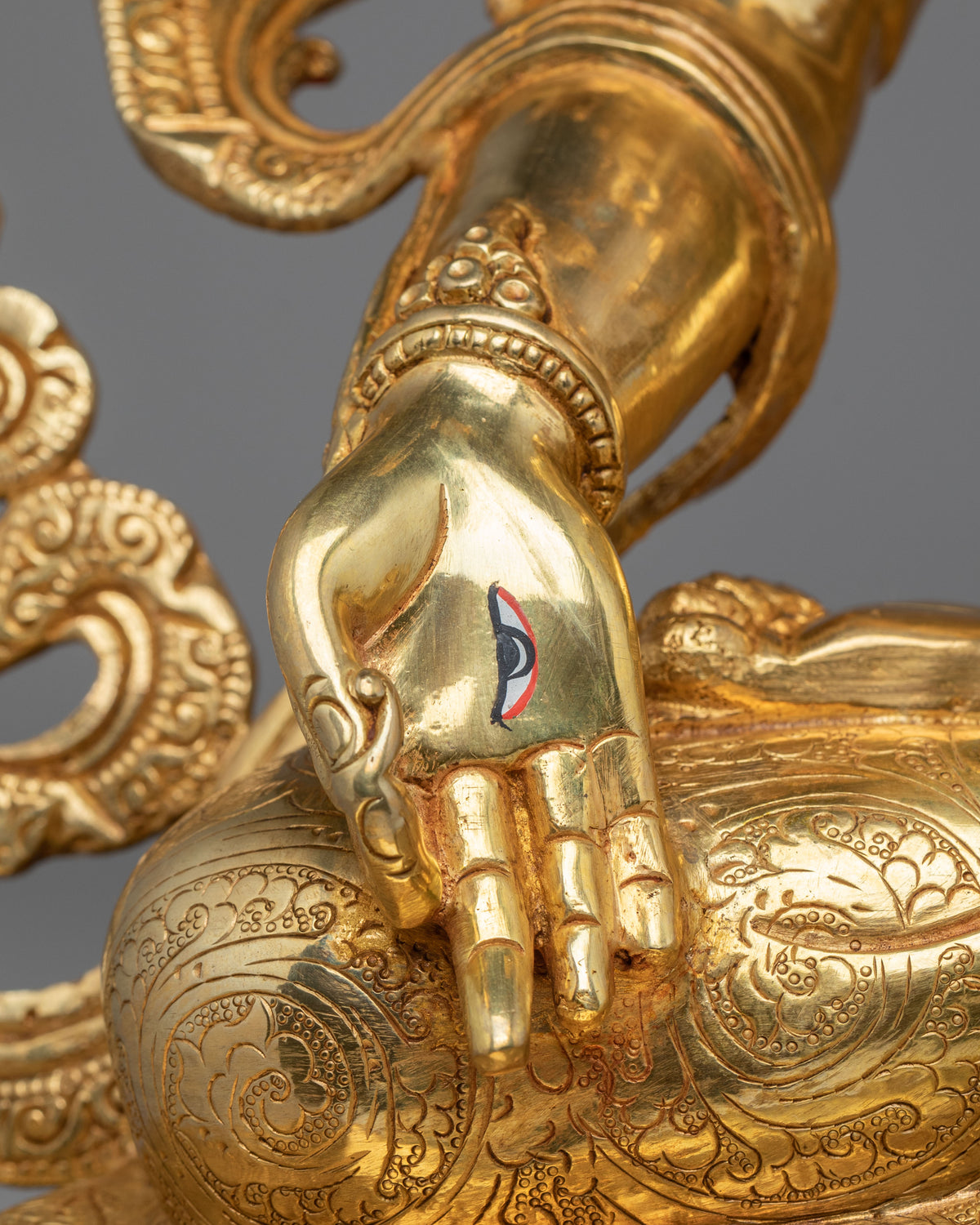 Tibetan Buddhist White Tara Sculpture | 24K Gold Plated Goddess Statue
