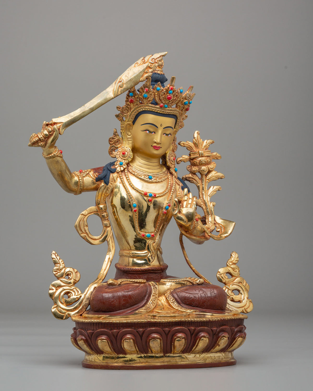 Manjushri Statue For Buddhist Altar | Handcrafted Spiritual Decor