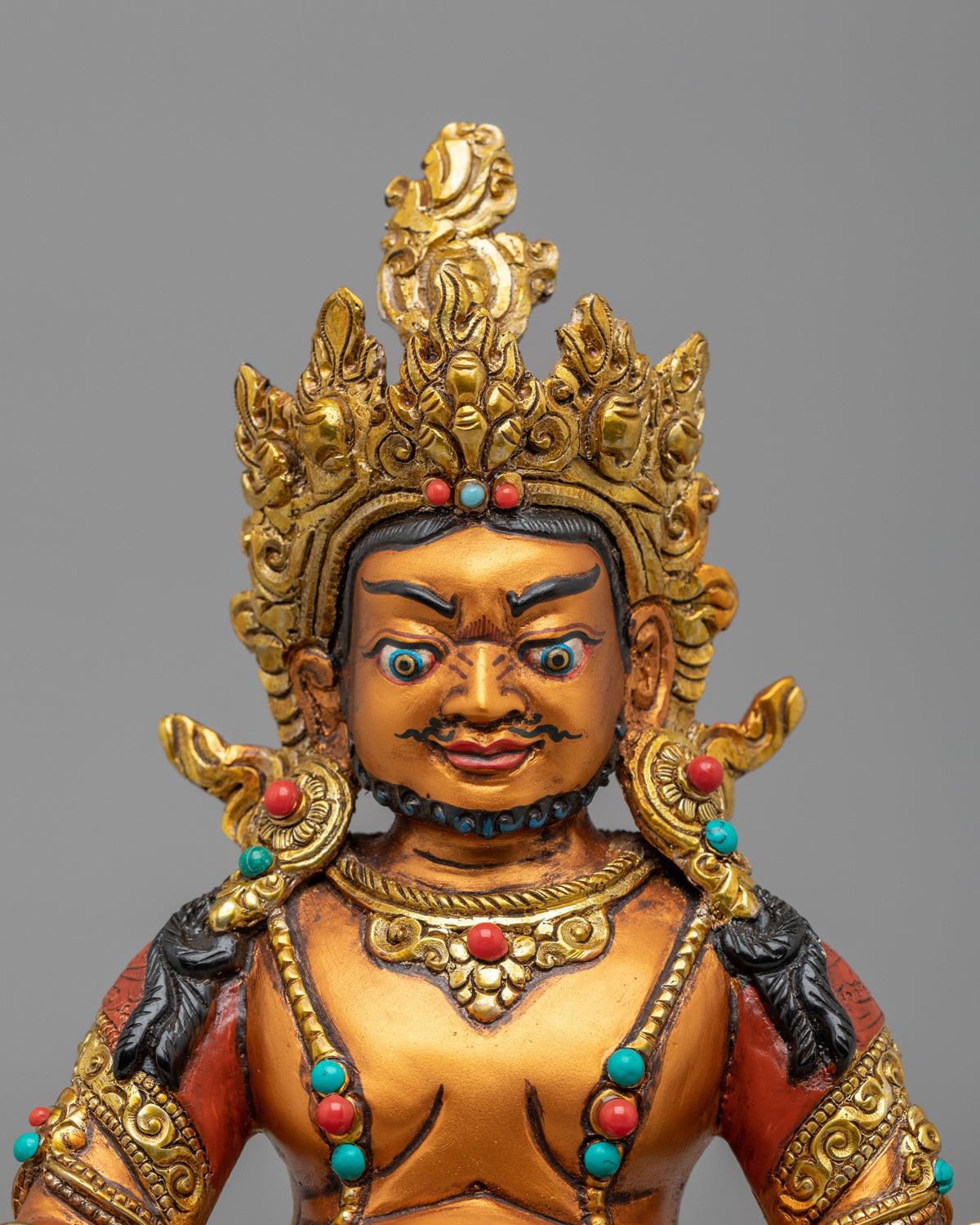 Traditional Dzambhala Altar Statue | Wealth Deity Buddhist Artwork