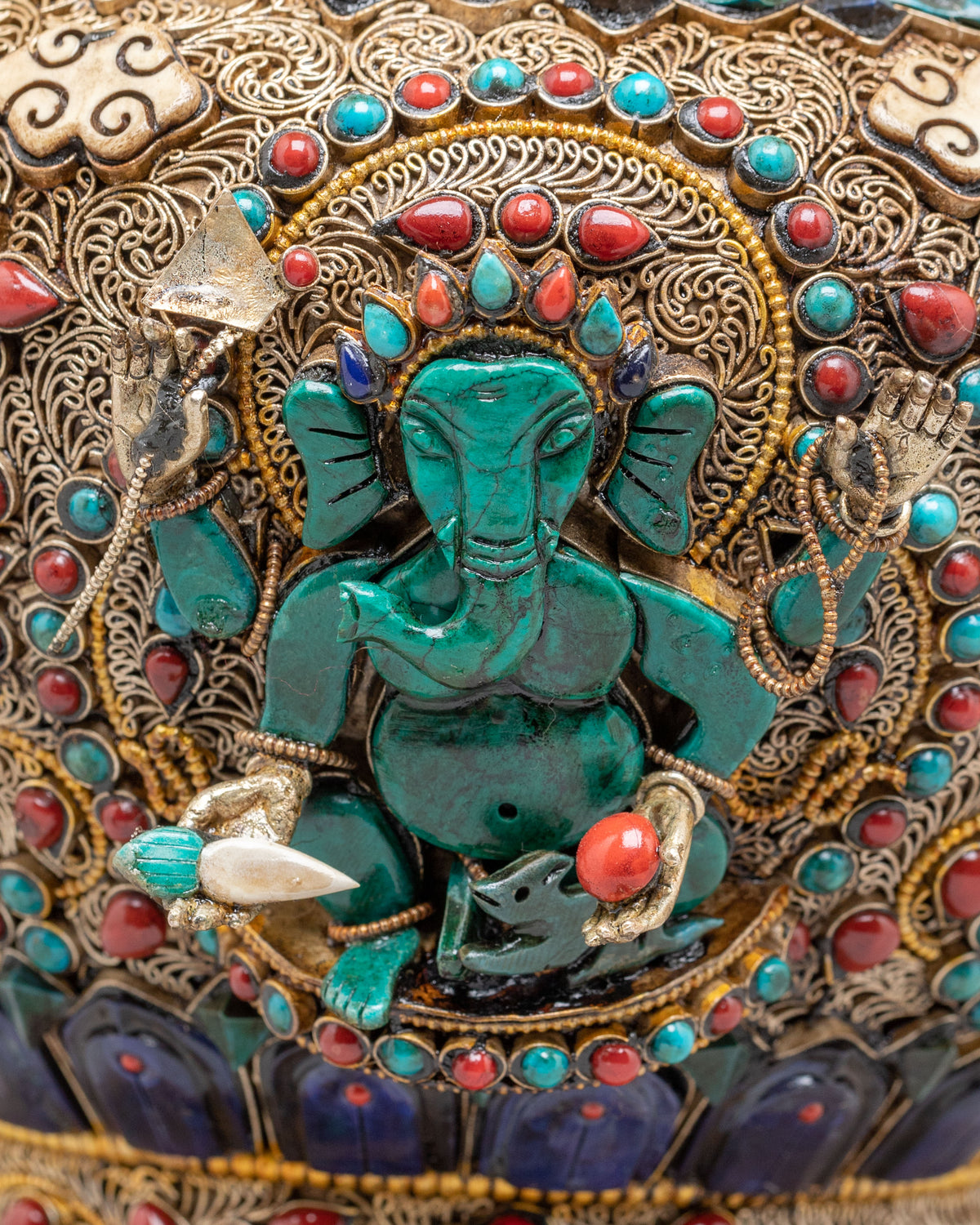 Ganesha Carved Decorative Vessel | Spiritual Home Decor