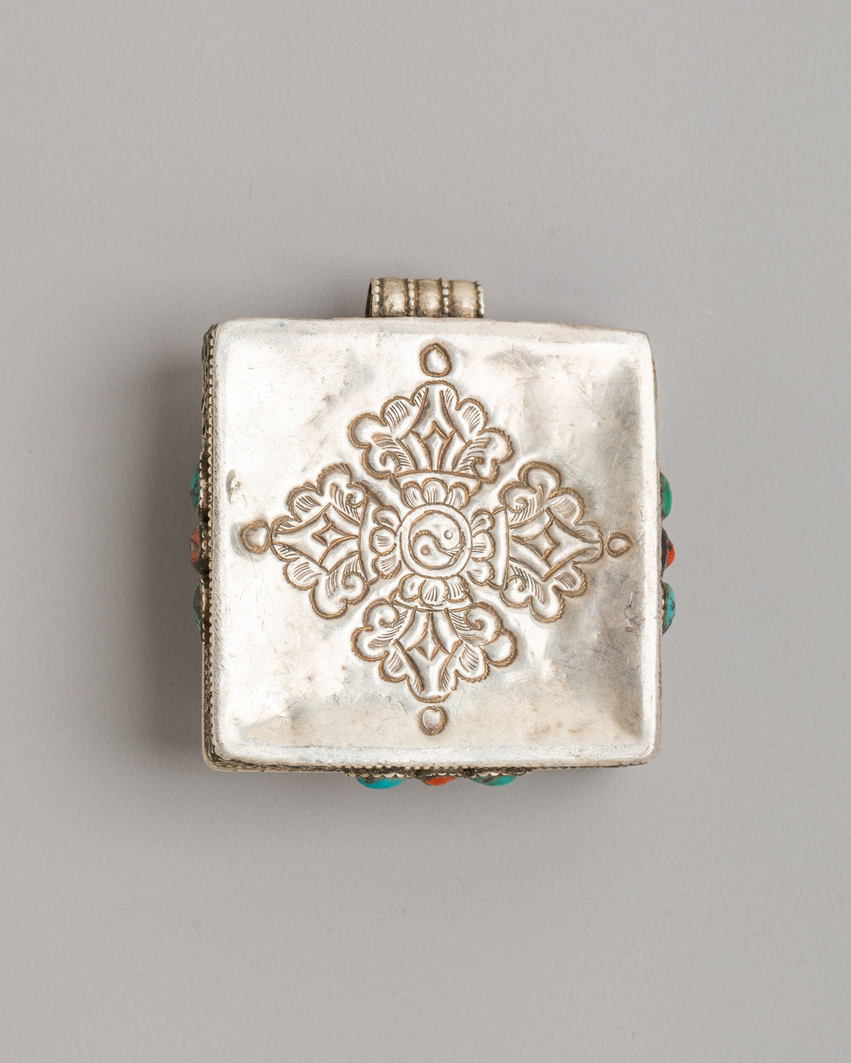 Vajrapani Sacred Ghau Box Locket | Handcarved Silver Buddhist Amulet