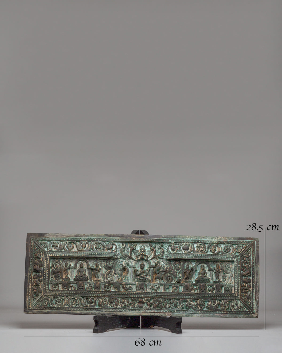 Carved Deity with Display Stand | Tibetan Buddhist Copper Artwork