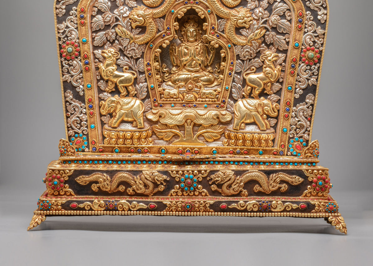 Handcrafted Tibetan Chenrezig Ghau Box | Spiritual Meditation Tool