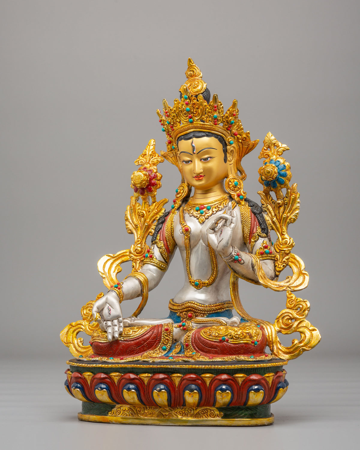 White Tara Buddhist Compassion Statue | Sacred Buddhist Artwork