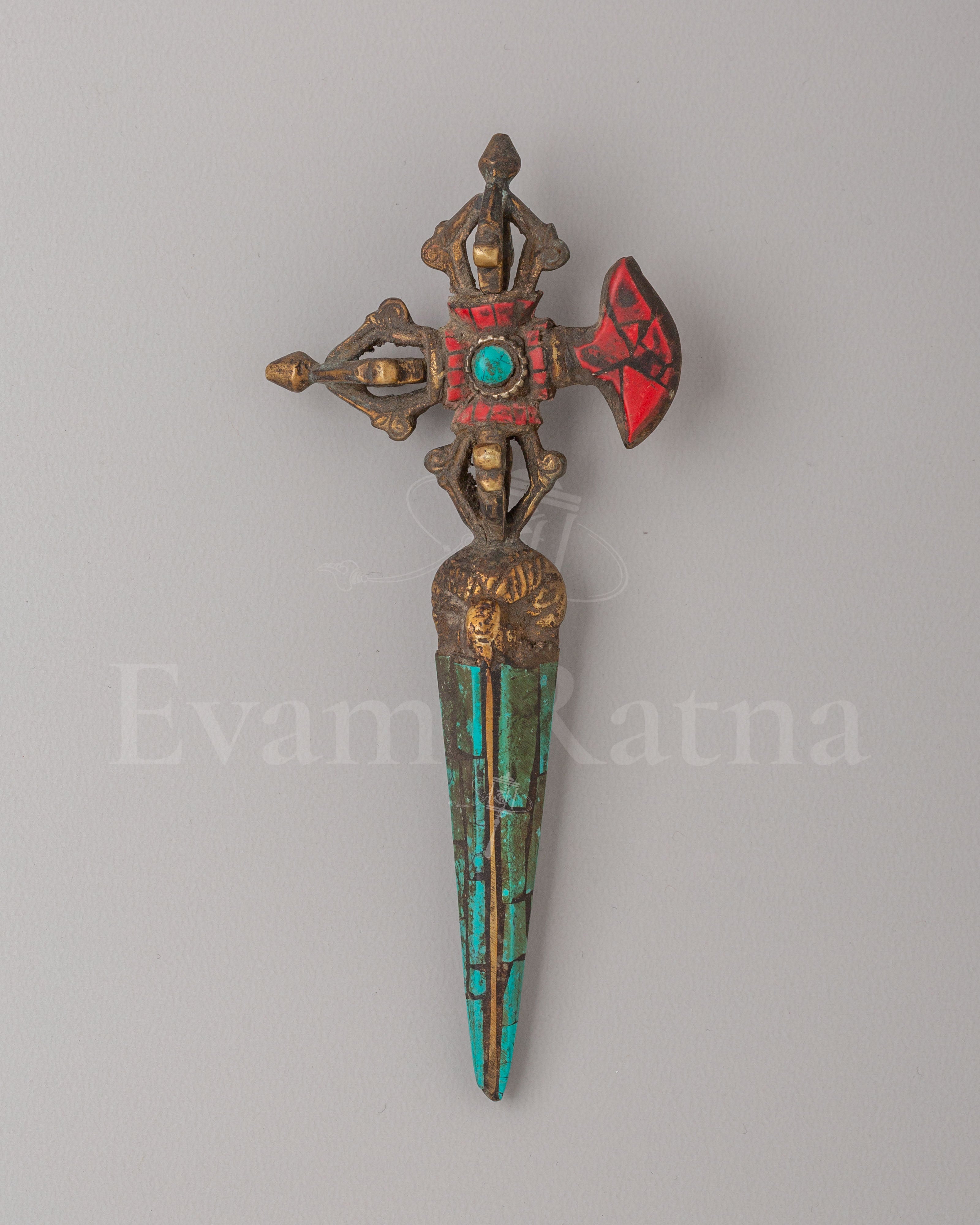 Buddhist Phurba with Kartika Knife 