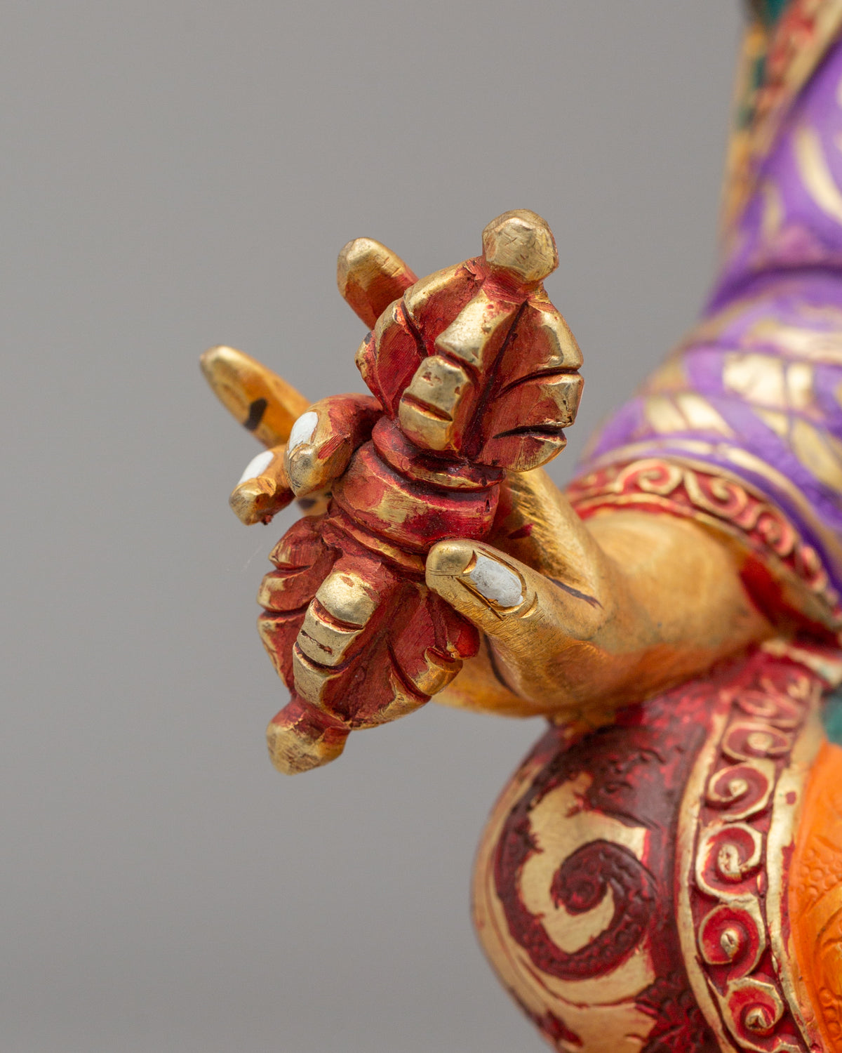 Padmasambhava Home Shrine Statue | Gold Plated Copper