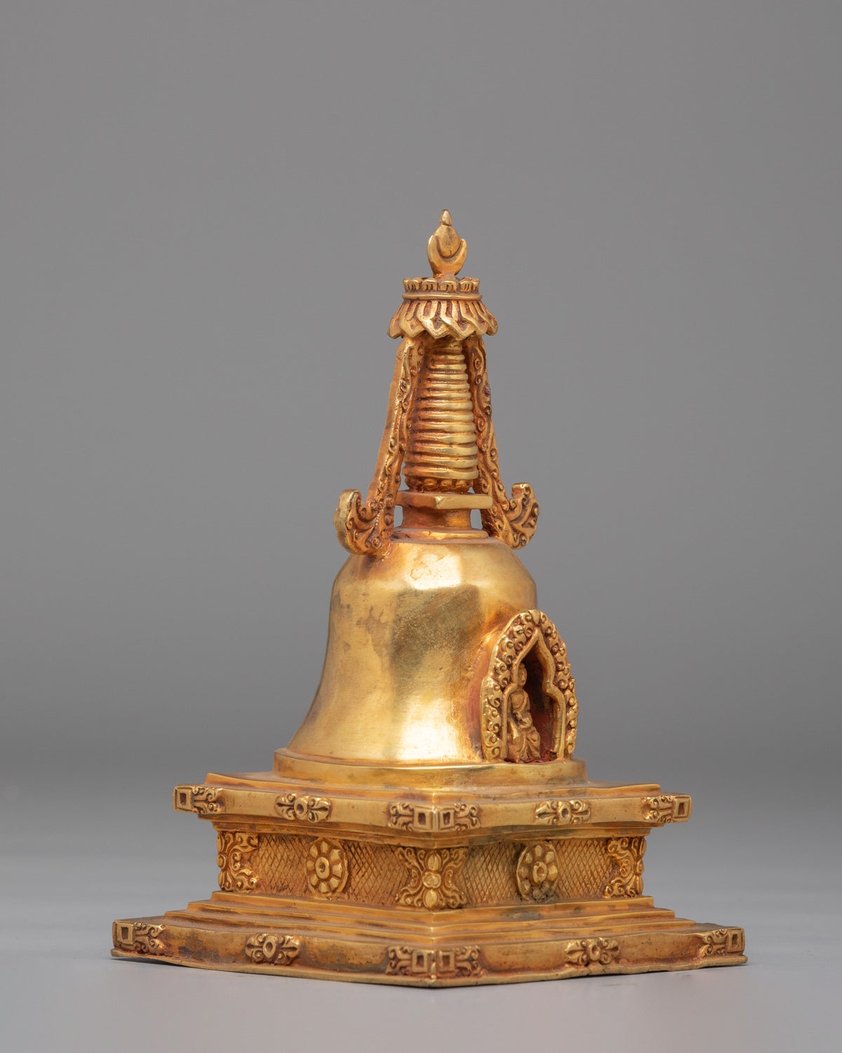 Gold Plated Altar Stupa | Spiritual Meditation Decor