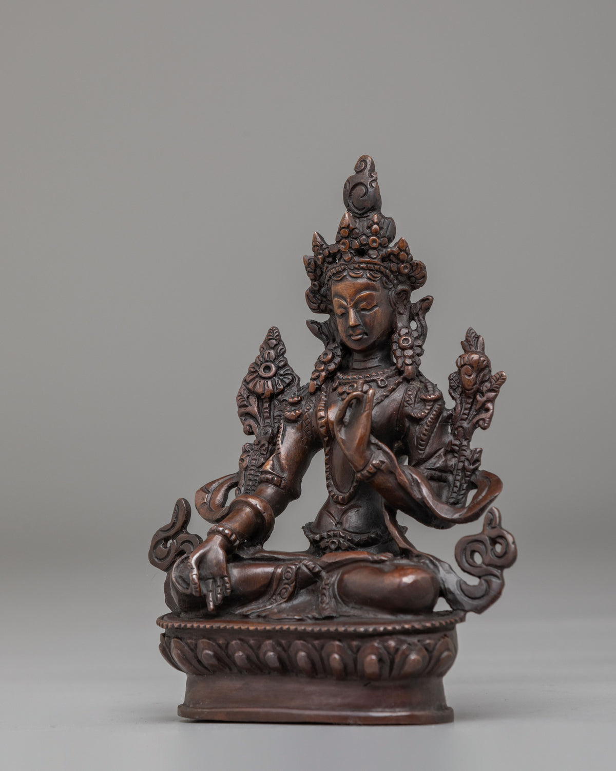Handmade White Tara Buddhist Sculpture | Spiritual Altar Decor