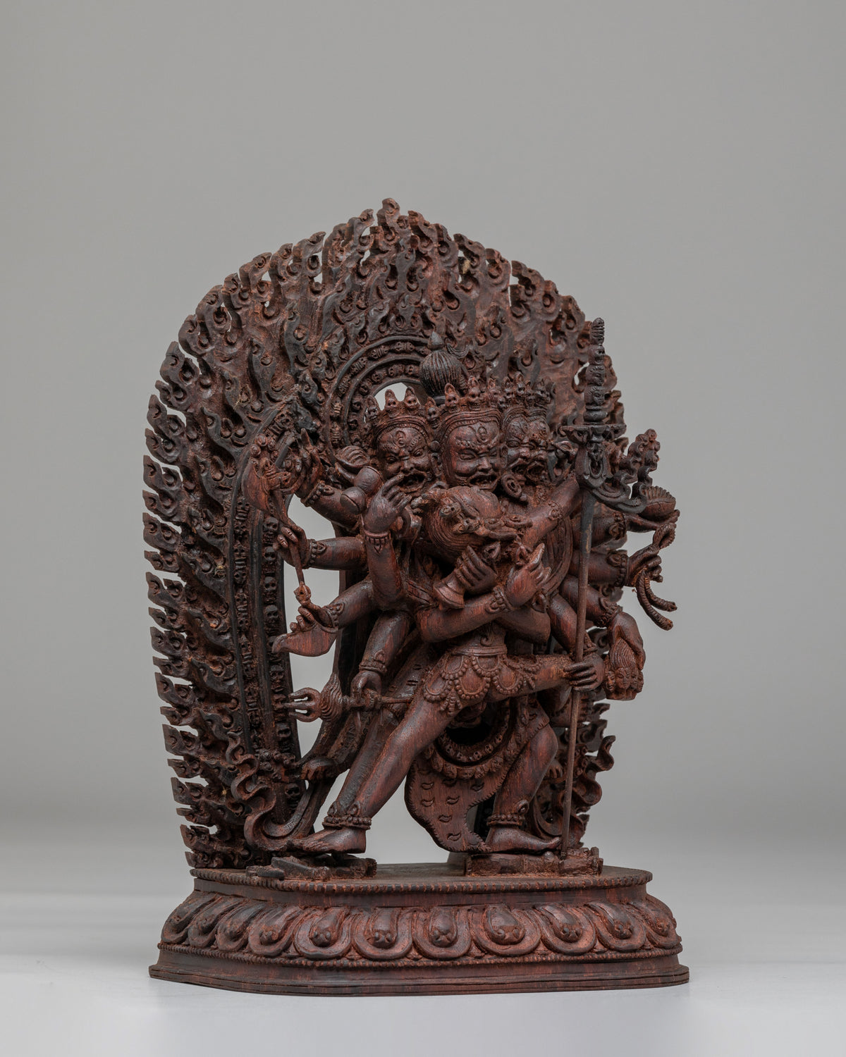 Traditional Chakrasamvara Sculpture | Handcrafted Wooden Artwork