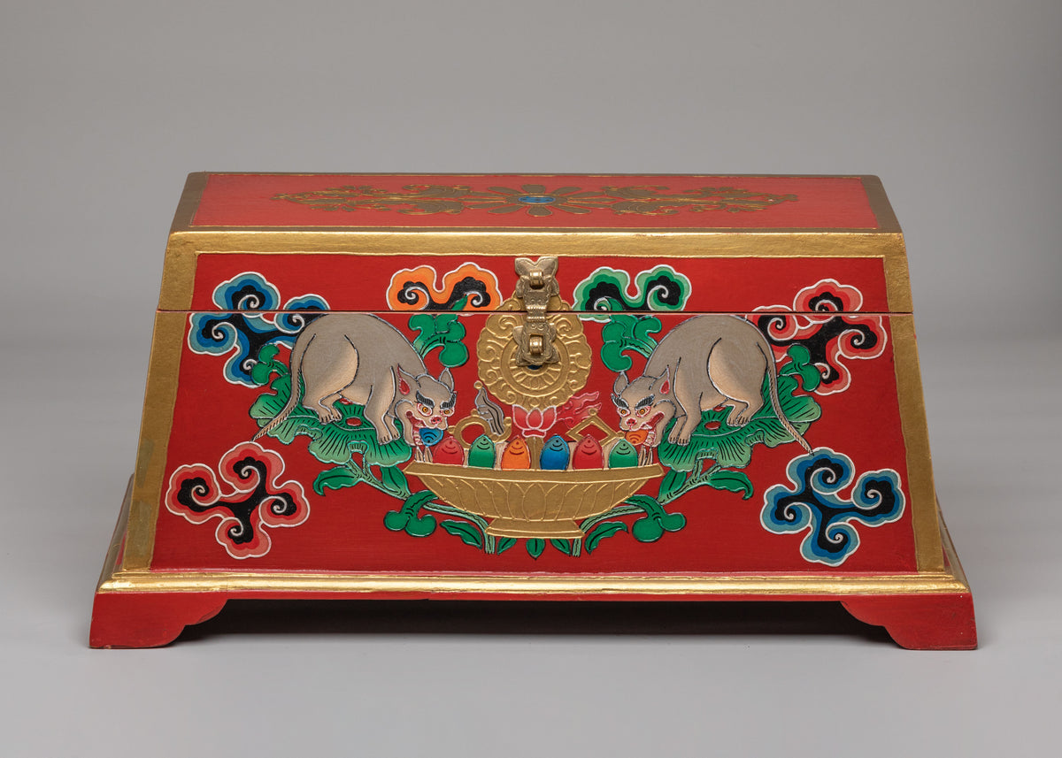 Traditional Tibetan Box for Home Decor | Handcrafted Wooden Storage Box