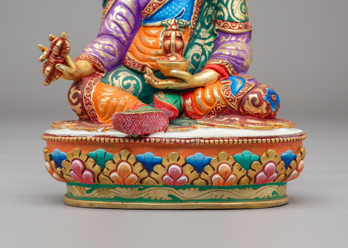 Padmasambhava Home Shrine Statue | Gold Plated Copper