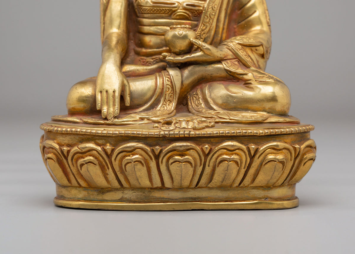 Traditional Jigten Sumgon Lama Sculpture | Gold Plated Buddhist Statue