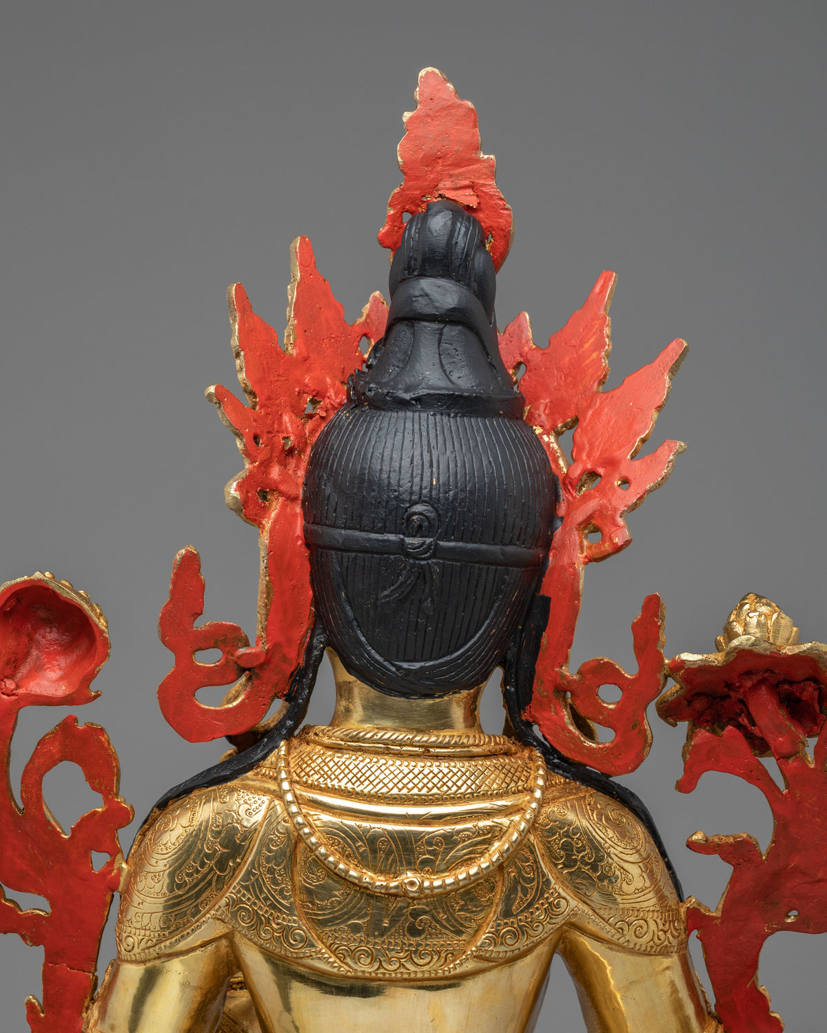 Tibetan Buddhist White Tara Sculpture | 24K Gold Plated Goddess Statue