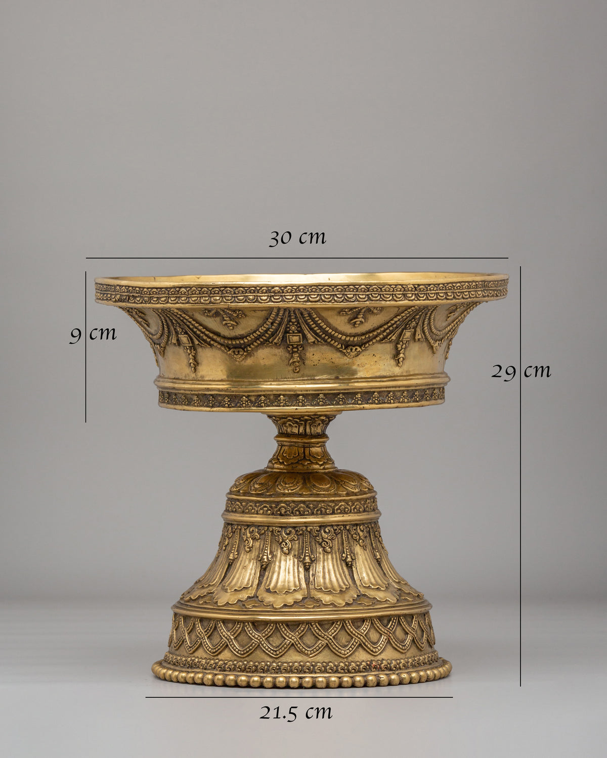 Traditional Sacred Butter Lamp | Buddhist Brass Offering Lamp