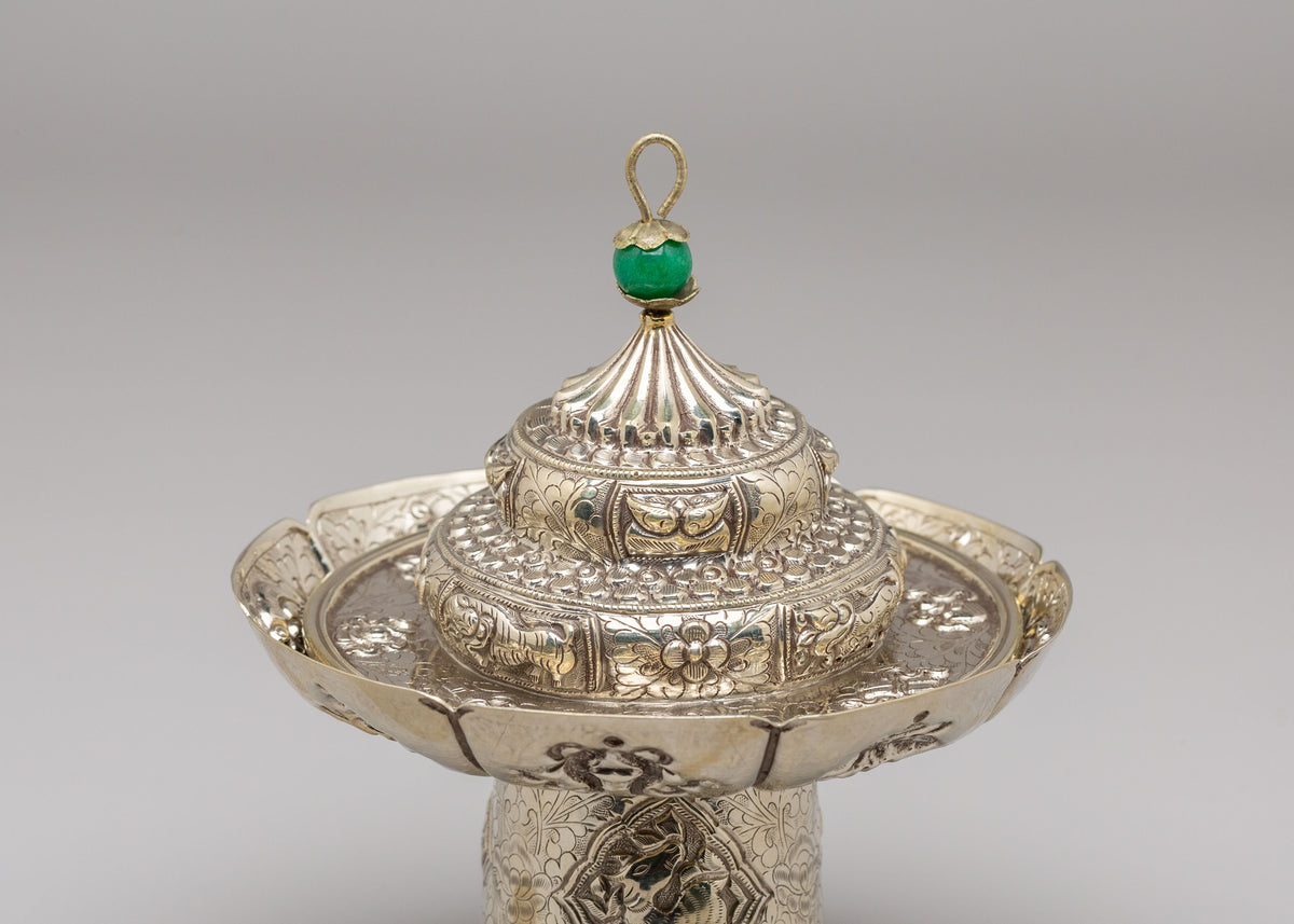 Tibetan Buddhist Tea Cup Cover | Handcrafted Tea Pot Lid