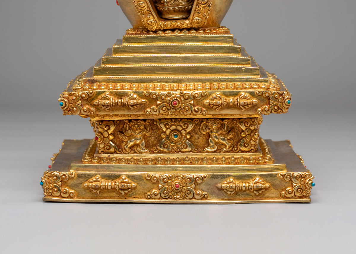 Enlightenment Chorten Stupa | Gold Plated Shakyamuni Buddha Shrine