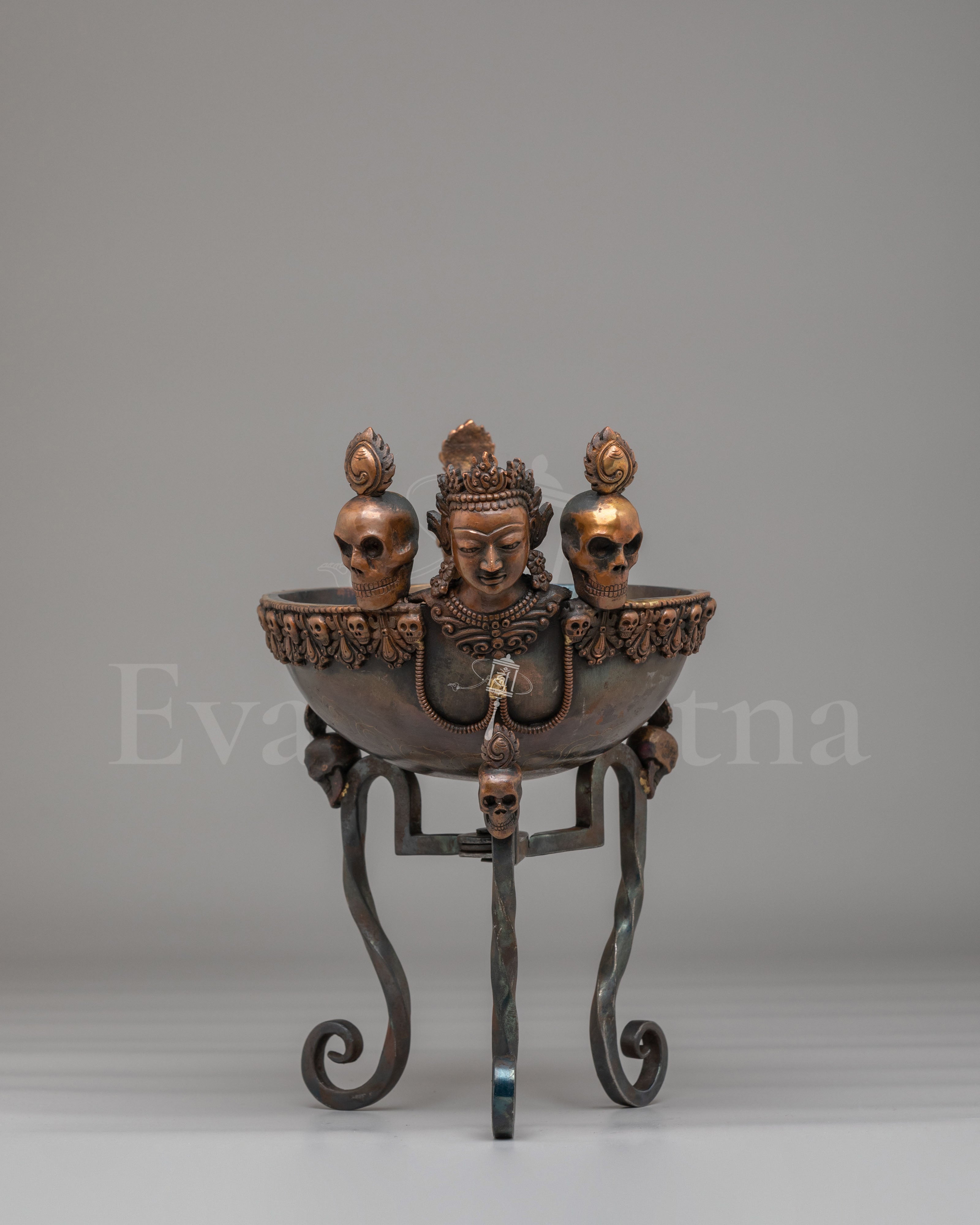Himalayan Ritual Kapala With Stand  