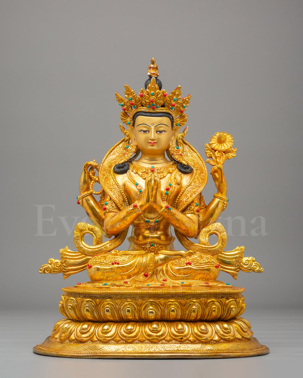 Traditional Cchenrezig Buddhist Statue 
