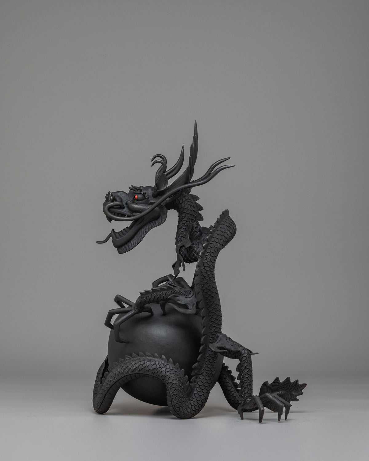 Handcrafted Dragon Sculpture Set | Tibetan Guardian Deity Figurines