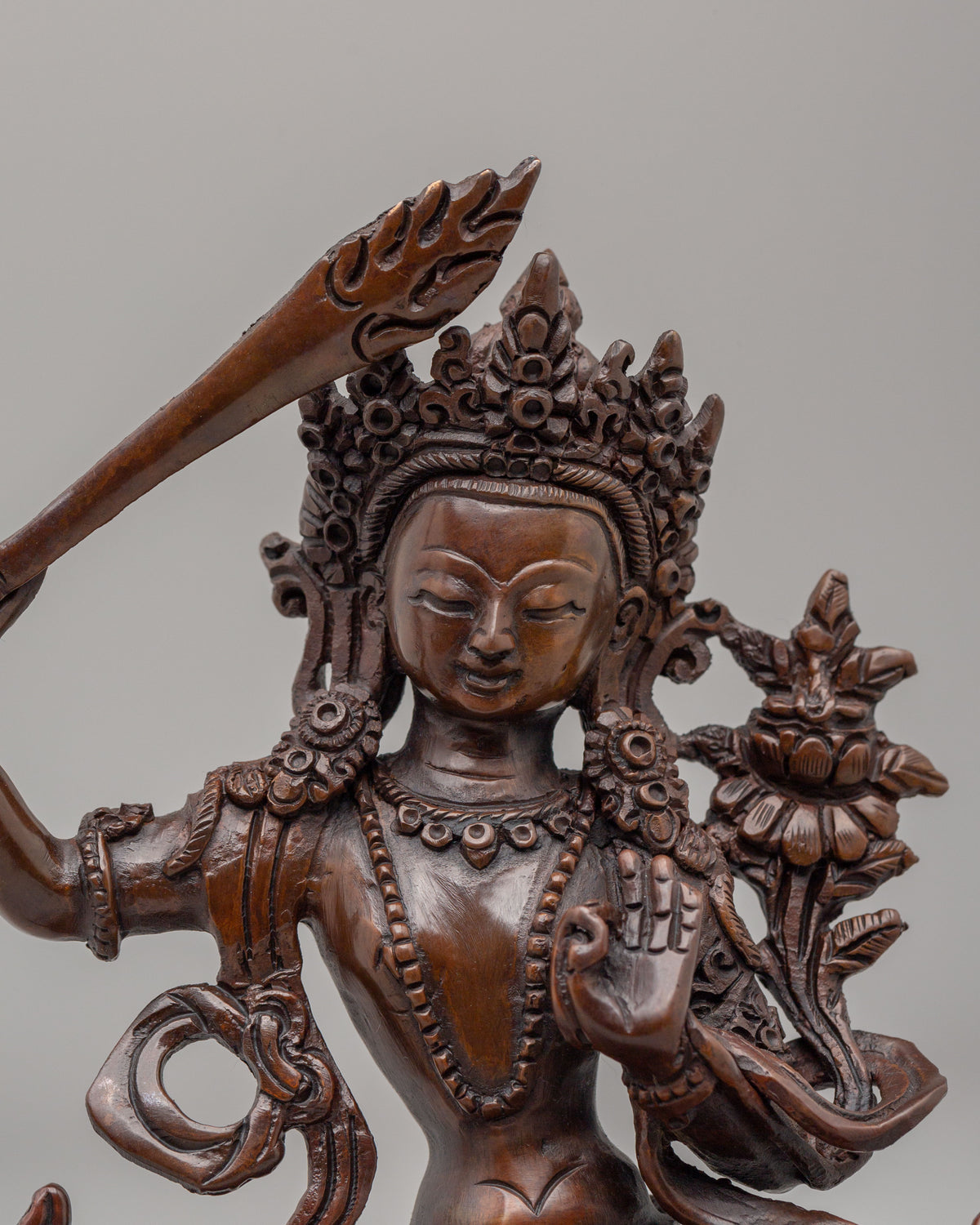 Tibetan Buddhist Manjushri Sculpture | Spiritual Home Decor