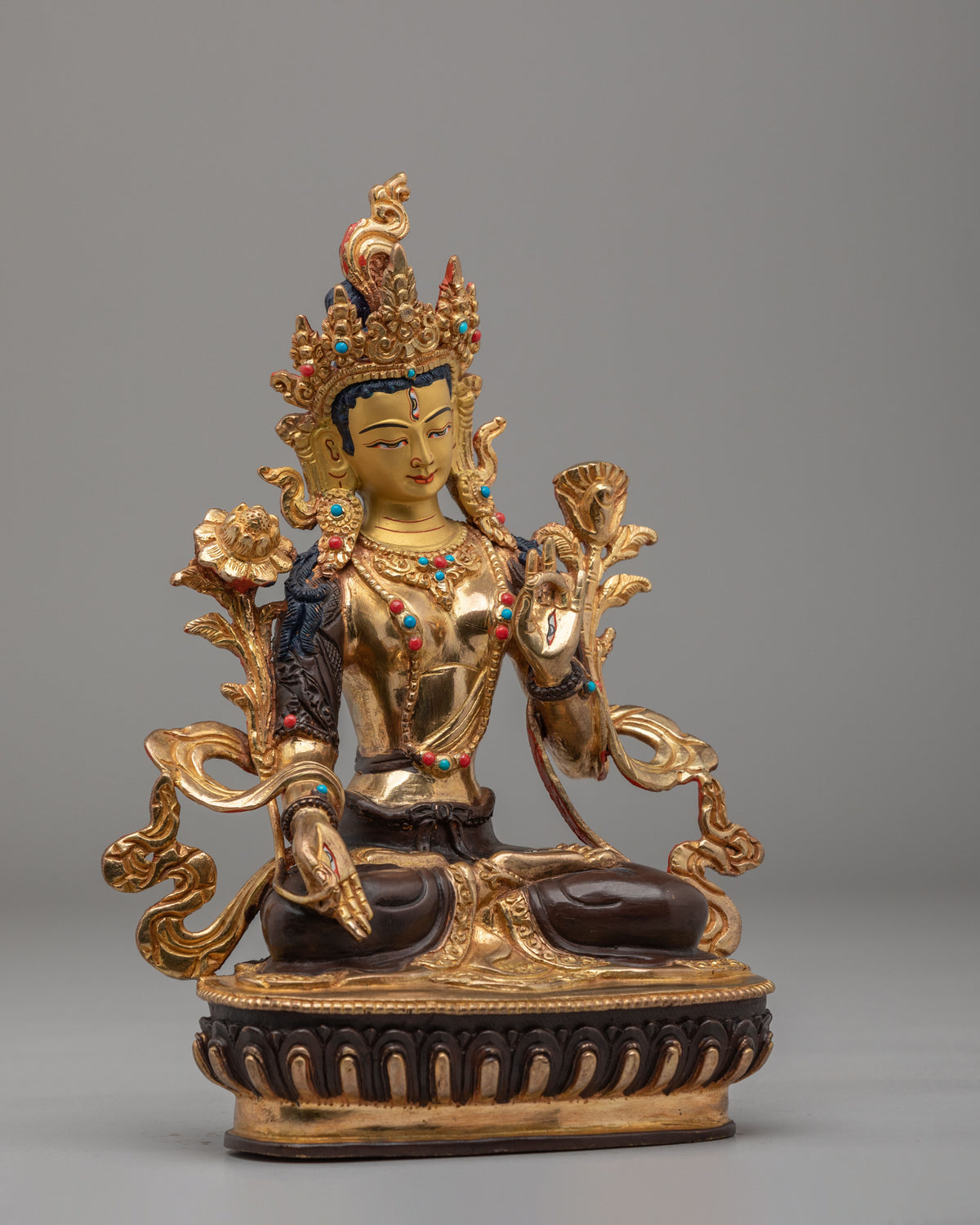 Tibetan Buddhist White Tara Statue for Altar | Sacred Altar Decor