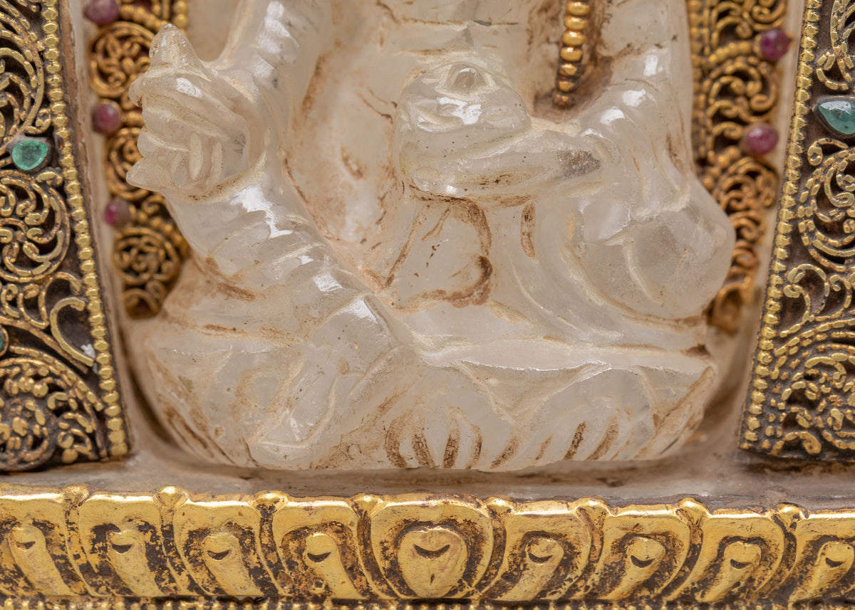 Himalayan Buddhist Guru Rinpoche Statue | Crystal Padmasambhava Sculpture