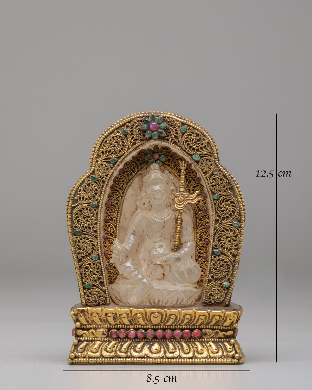 Himalayan Buddhist Guru Rinpoche Statue | Crystal Padmasambhava Sculpture