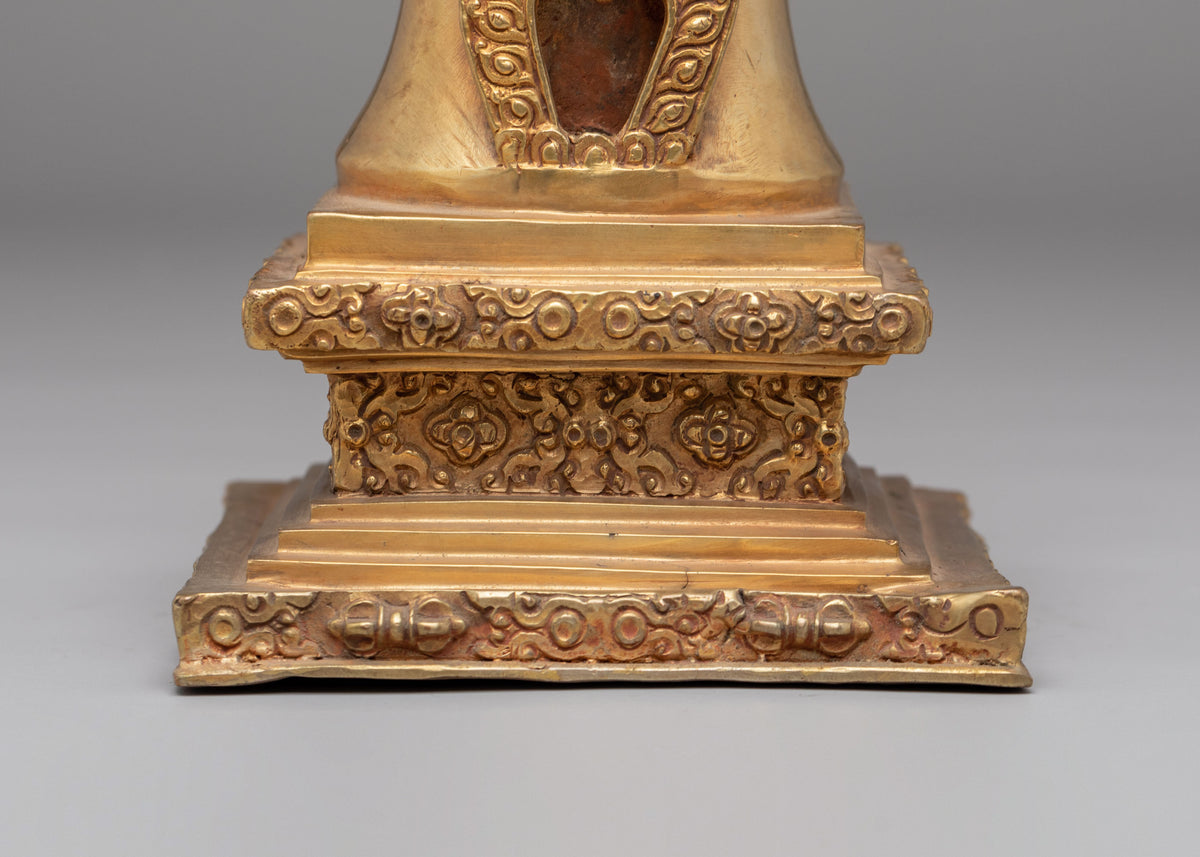 Traditional Altar Stupa | Buddhist Copper Shrine Sculpture