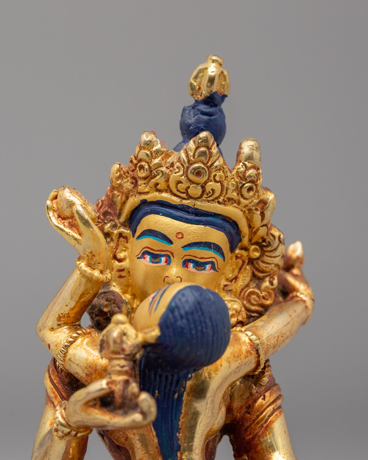 Vajrasattva Yab Yum Sculpture | Gold Gilded Copper