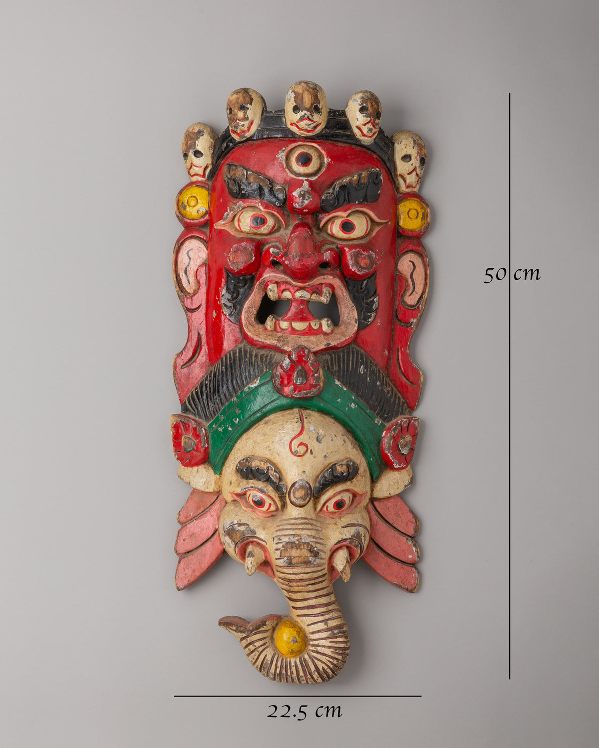Mahakala Ganesha Wall Hanging | Handcrafted Wooden Artwork