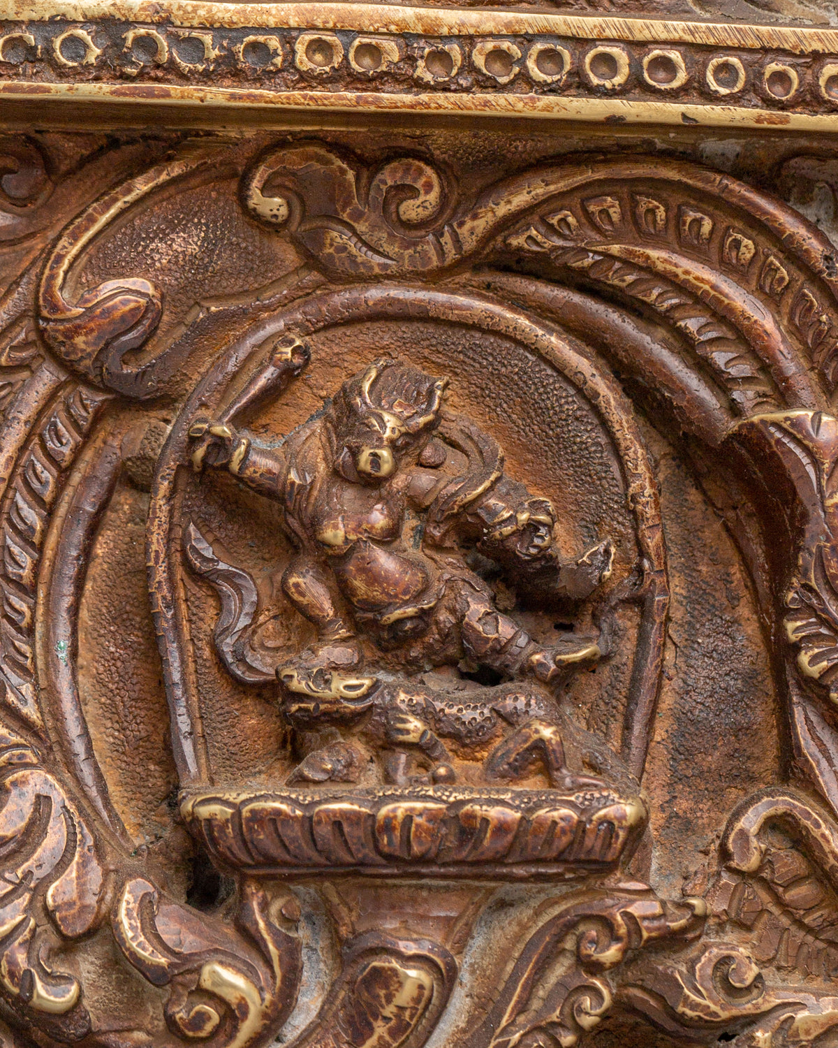 Handcrafted Deity Display with Stand | Sacred Himalayan Artwork