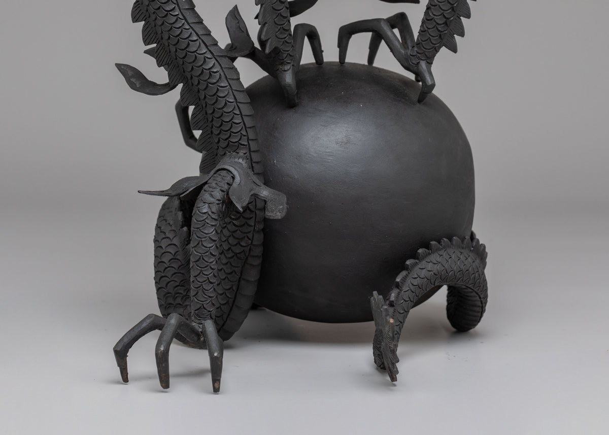 Handcrafted Dragon Sculpture Set | Tibetan Guardian Deity Figurines